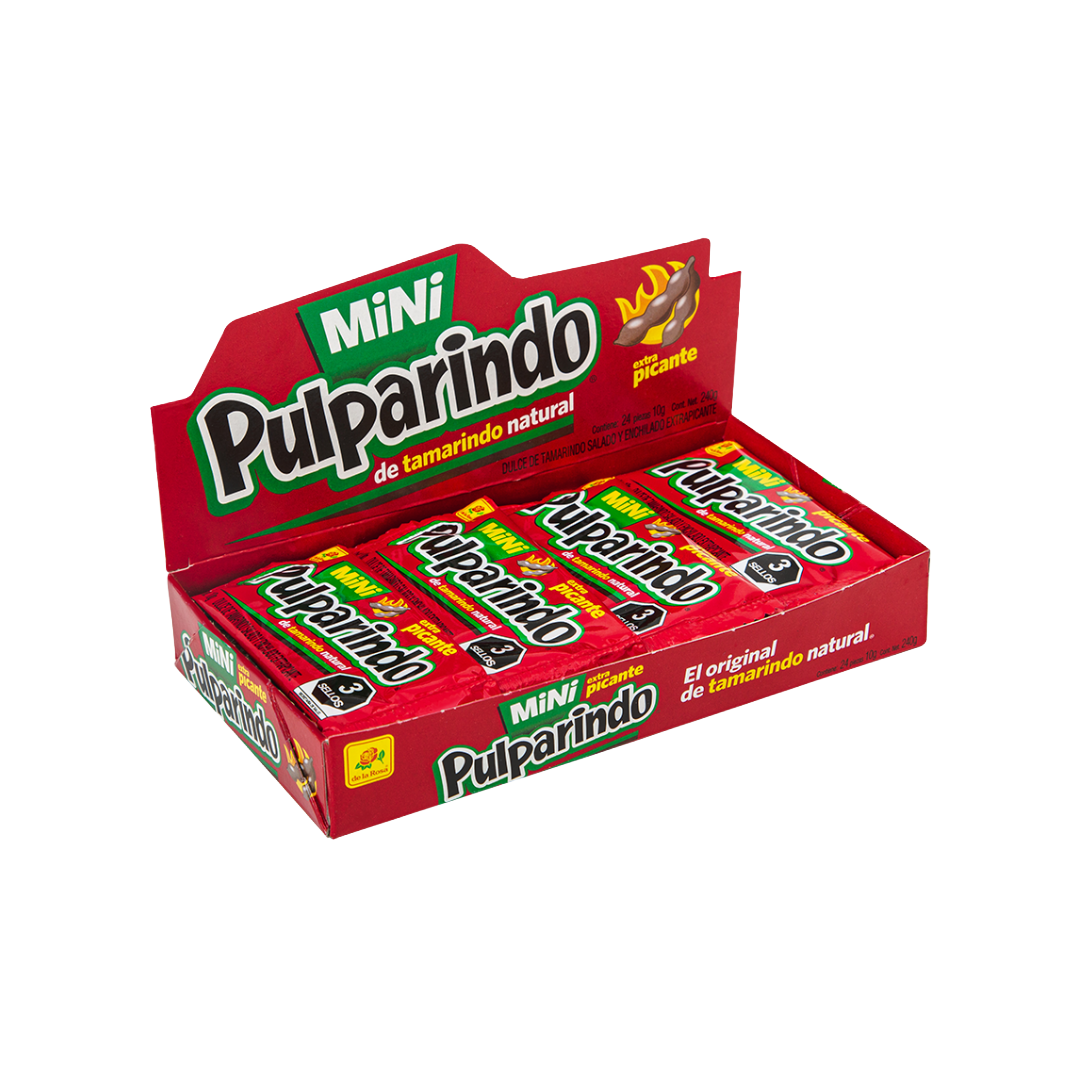 Pulparindo Mini Extra Picante 24 piezas 10 grs
