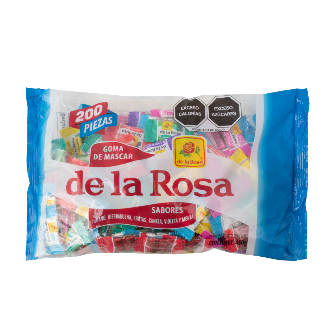 Chicle Dos Pastillas variedad de Colores 200 piezas 4.5 grs c/u.