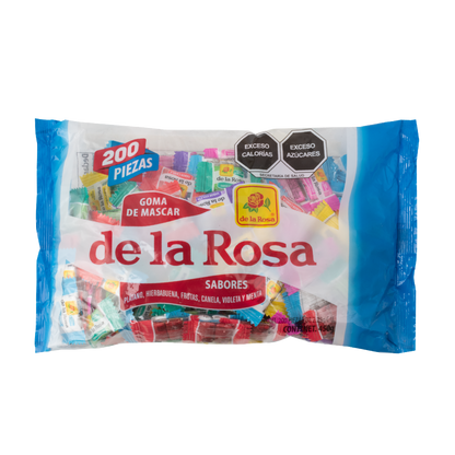Chicle Dos Pastillas variedad de Colores 200 piezas 4.5 grs c/u.