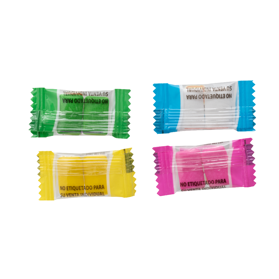 Chicle Dos Pastillas variedad de Colores 200 piezas 4.5 grs c/u.
