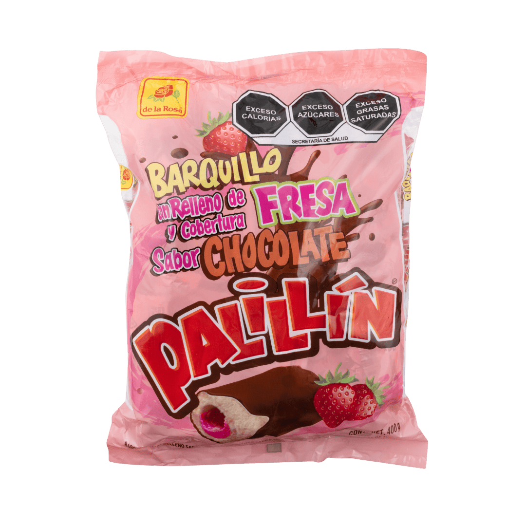 Barquillo Palillín Chocolate con Relleno de Fresa 40 piezas 10g c/u