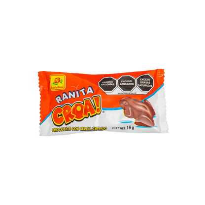 Chocolate Ranita Croa con Cereal Inflado 12 piezas 16 grs