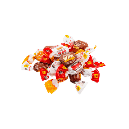 Caramelo Deli sabor Cacahuate, Avellana y Cajeta 100 piezas 500 grs