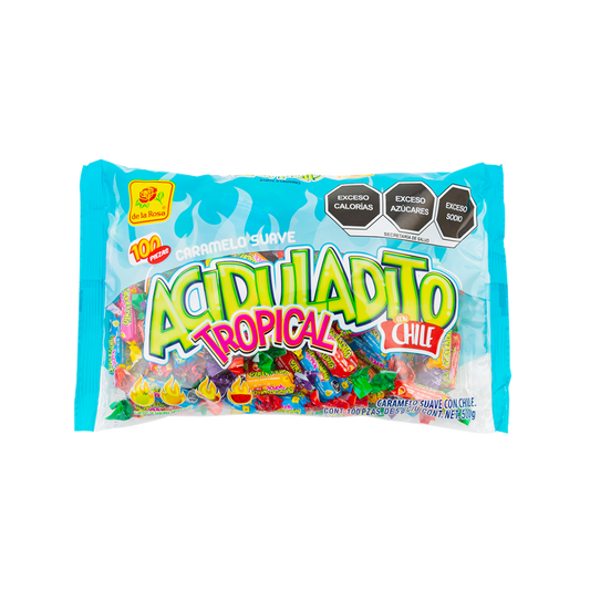 Caramelo Suave Aciduladito Tropical 100 piezas 5 grs