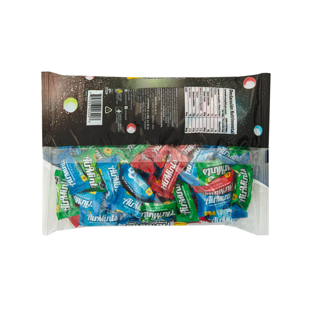 Chicle Airmints Surtido sabor Menta, Hierbabuena y Canela 70 piezas 420 grs