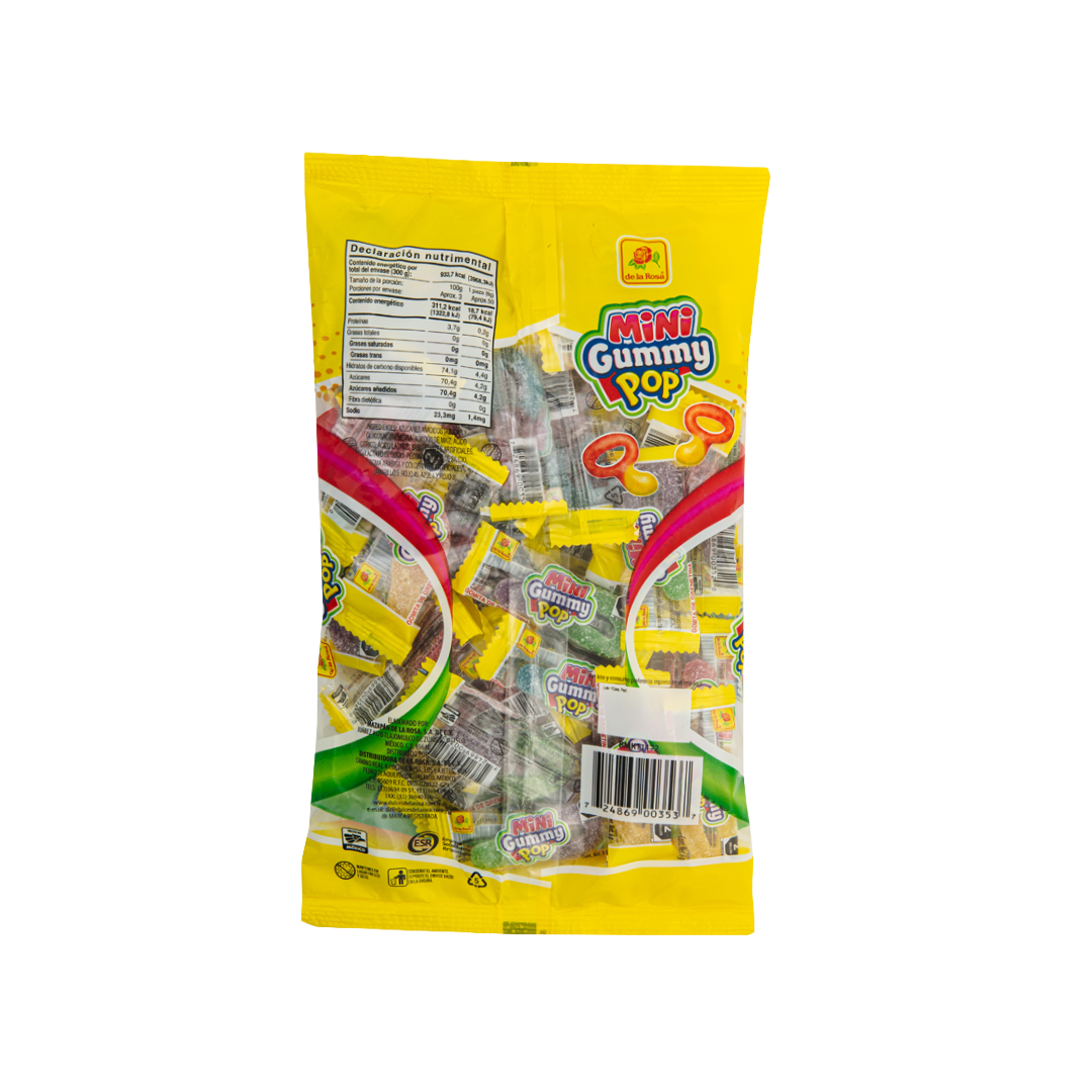 Gomitas Mini Gummy Pop Envoltura Individual 50 piezas 6 grs