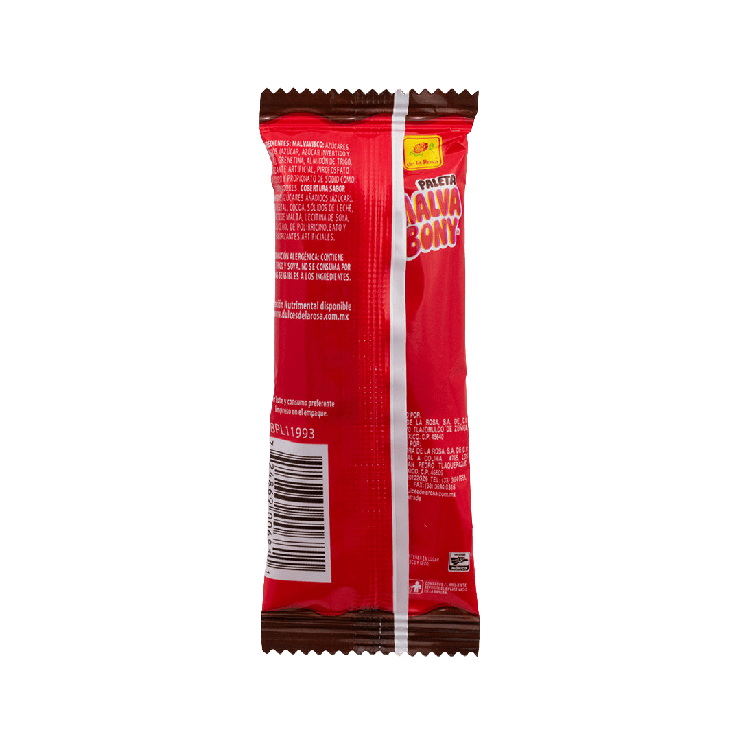 Paleta Malvabony Cubierto con Chocolate 40 piezas 12 grs