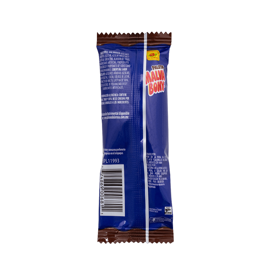 Paleta Malvabony Cubierto con Chocolate 40 piezas 12 grs