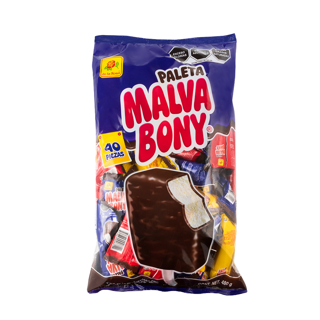 Paleta Malvabony Cubierto con Chocolate 40 piezas 12 grs