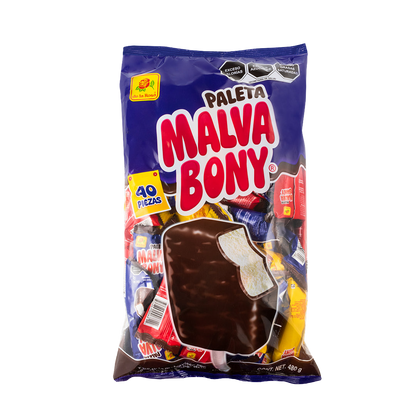 Paleta Malvabony Cubierto con Chocolate 40 piezas 12 grs
