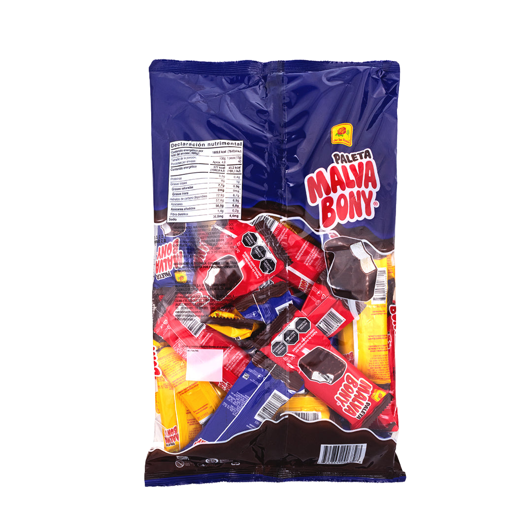 Paleta Malvabony Cubierto con Chocolate 40 piezas 12 grs
