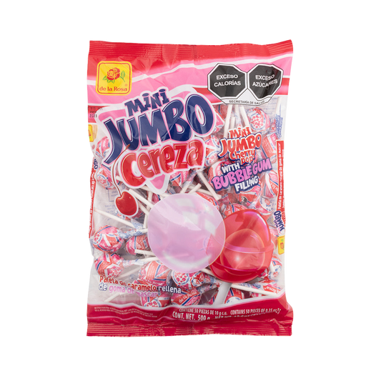 Paleta Mini Jumbo Cereza 50 piezas 10 grs