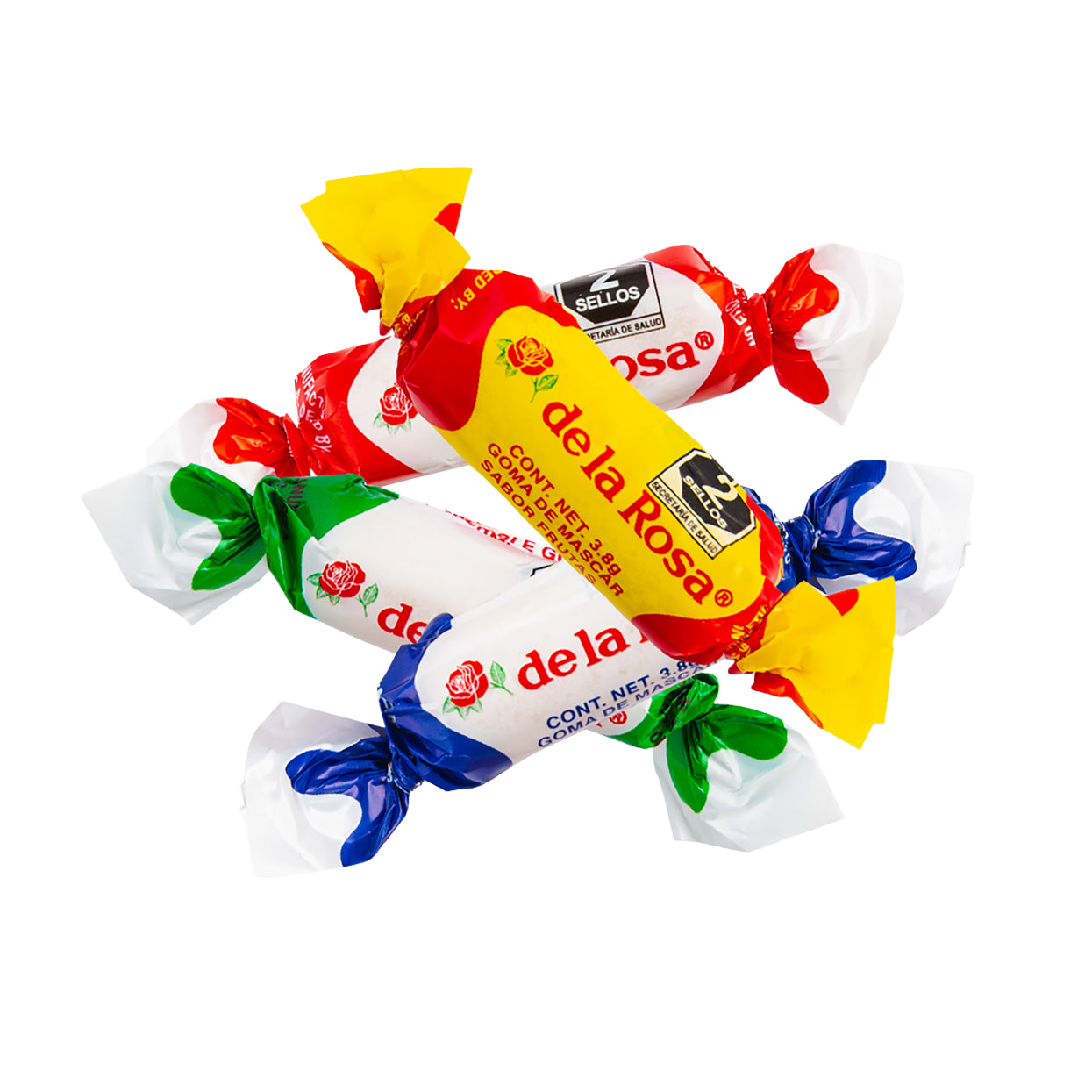 Chicle Moño Surtido sabor Frutas, Plátano y Menta 100 piezas 3.8 grs