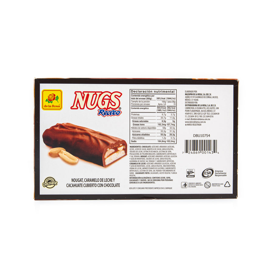 Chocolate Nugs Recreo Cajeta con Cacahuate 10 piezas 56 grs