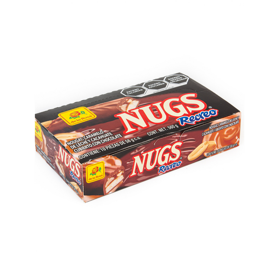 Chocolate Nugs Recreo Cajeta con Cacahuate 10 piezas 56 grs