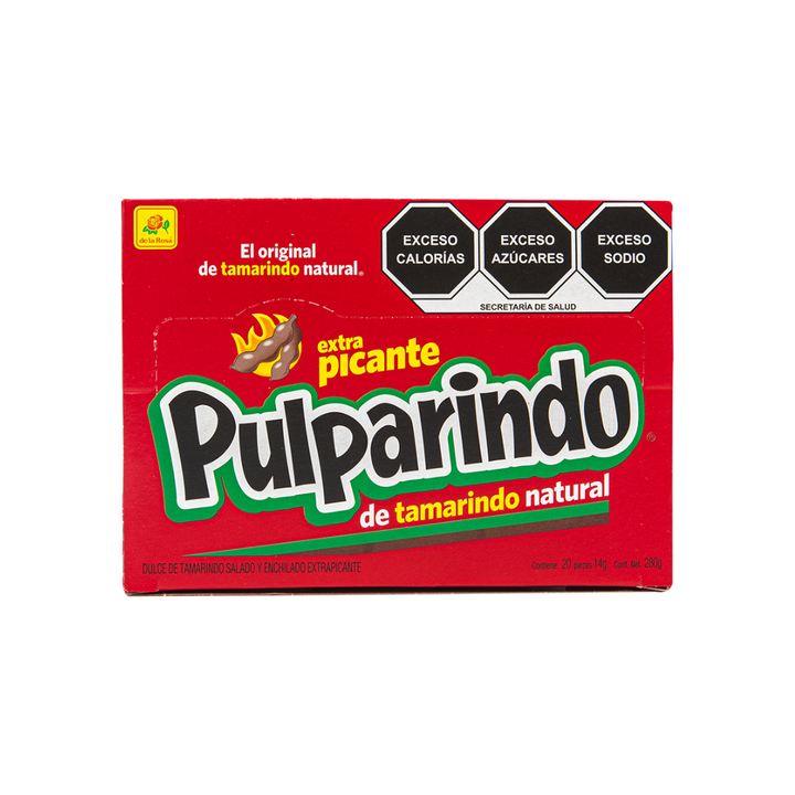 Pulparindo Extra Picante 20 piezas 14 grs