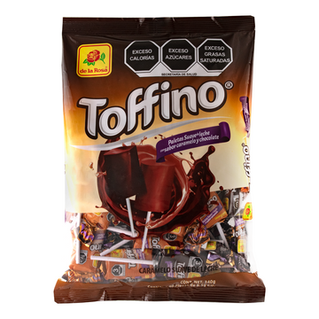 Toffino Paleta Suave de Leche con sabor Caramelo y Chocolate