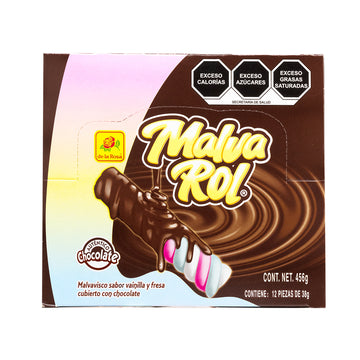 Malva Rol Malvavisco Cubierto con Chocolate 12 piezas