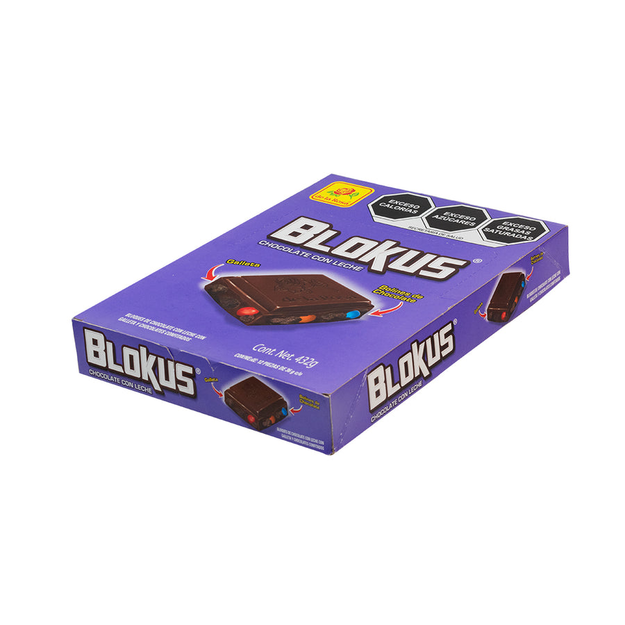Chocolate Blokus con galleta 12 piezas